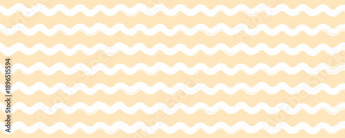 Hand drawn watercolor sea with grunge curly lines. Simple girly pattern. Baby striped backdrop. Vector illustration.