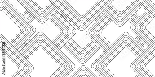 Vector White geometric line pattern. Diagonal stripe line background wave lines. Seamless lines architecture 3d structure blueprint construction paper.