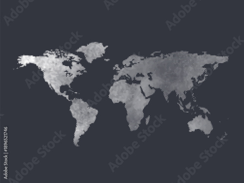 Abstract worldmap design in halftone style