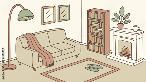 Cozy Living Room Interior Design Cozy Home Decor for Lifestyle Blogs Website Banners and Relaxing Atmosphere