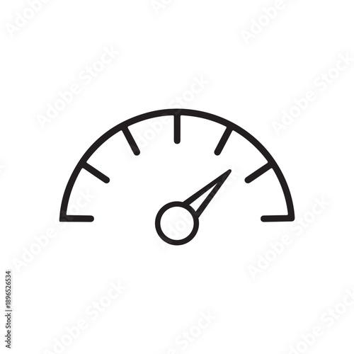 Performance Level Indicator Gauge Speedometer Icon for Rating Risk Efficiency and Measurement.