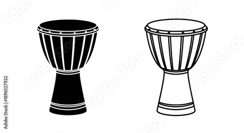 Traditional african djembe drum music instrument Vector