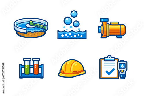 Water treatment process includes equipment and materials used in testing and monitoring water quality for safe use and distribution during different stages of management