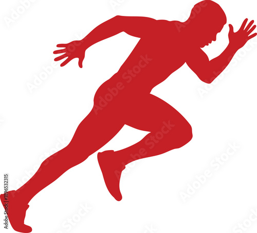 A lone athlete sprinting forward with dynamic pose and energetic movement in a simple illustration