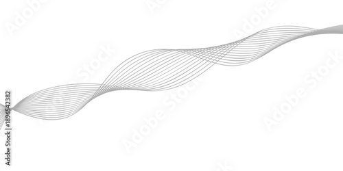Stainless steel spoon and fork set isolated on white background featuring a blue gradient wave pattern with flowing vector lines and a motion curve design