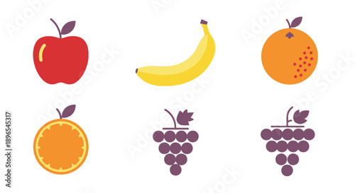 Assorted Fruits Including Apples, Bananas, Oranges, and Grapes.