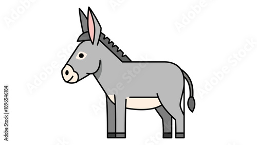 Cute cartoon donkey illustration