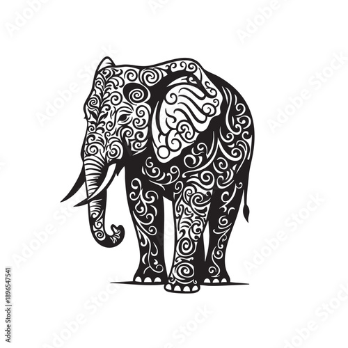 elephant silhouette vector stylish 