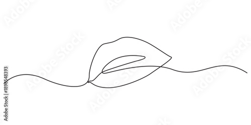 Minimalist one line lip icon continuous line drawing vector illustration, Minimalist one line lip icon continuous line drawing vector illustration, Lips outline icon continuous one line drawing