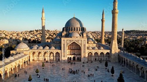 Umayyad Mosque in Damascus, Syria - Exterior Drone View
