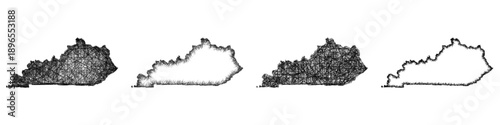 Sketch Kentucky map design set