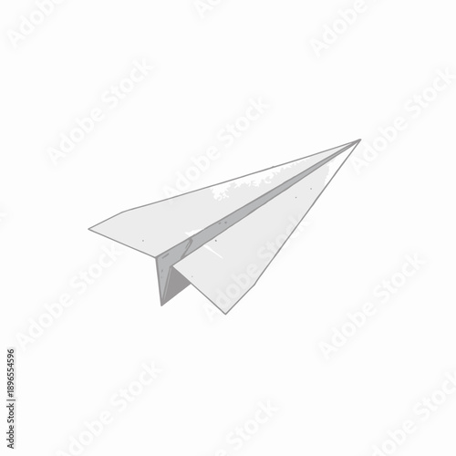 Simplistic and Elegant White Paper Airplane Soaring High Against a Minimalistic White Background