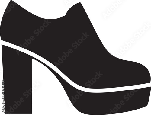 Platform High Heel Bootie Silhouette – Black and White Chunky Heel Fashion Icon