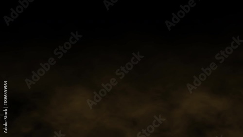 Slow Moving Brown Sand Dust Storm on Black Background. Soil Powder Smoke Overlay, Wind Blown Desert Particles, Seamless Loop 4K VFX
