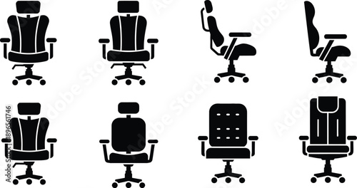 Office chair silhouettes. 