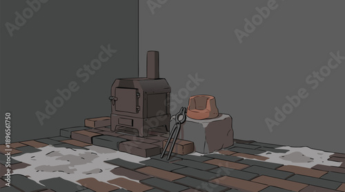 Old Stove on a Rooftop.