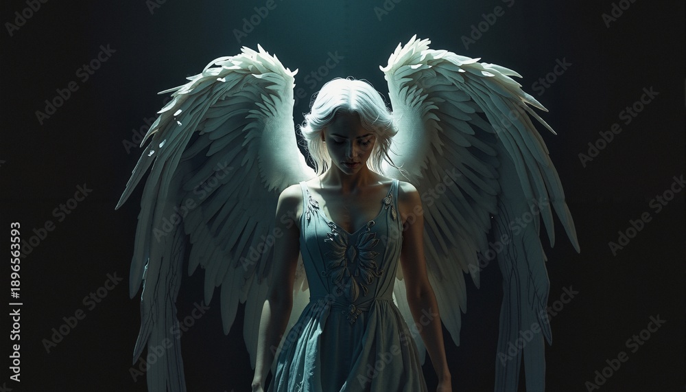 Fototapeta premium Celestial Being With White Wings