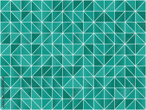 Geometric pattern with repeating teal triangles and white lines creating a modern abstract background.