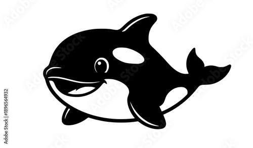 Funny cartoon shark vector illustration in the ocean