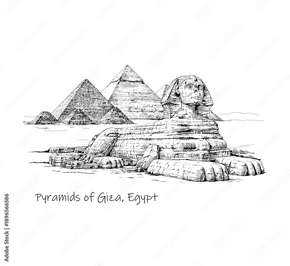 Naklejka premium Pyramids of Giza, Egypt