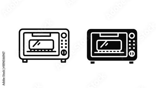 Vector illustration of a toaster oven icon, home cooking concept, on transparent background