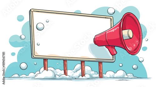 Colorful Cartoon Advertisement Icon Vector Illustration for Marketing Materials