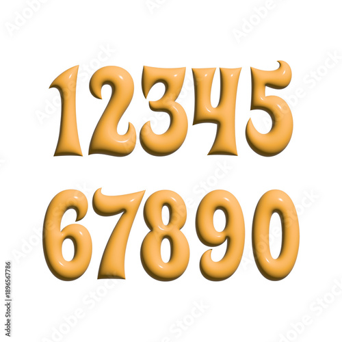 Golden three dimensional numbers one through zero are prominently displayed on a black background high-quality
