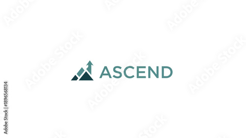 Ascend logo concept with upward arrow and abstract geometric design.