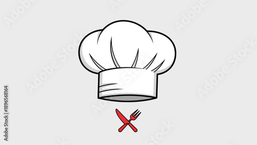 Chef hat and crossed cutlery icons