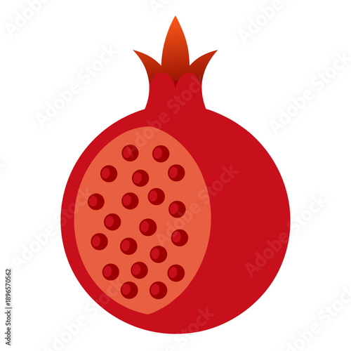 pomegranate isolated on white