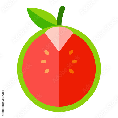 red apple with label