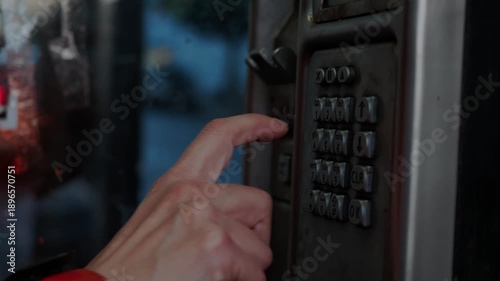 Urgent Phone Call. Cinematic Moody Urban Landscape Captured With Vintage Nostalgia And Neon Reflections