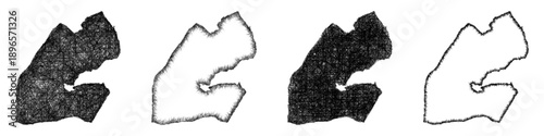 Sketch Djibouti map design set