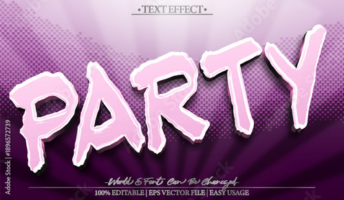  Party Celebration Fun Dance Music Vector Fully Editable Smart Object Text Effect
