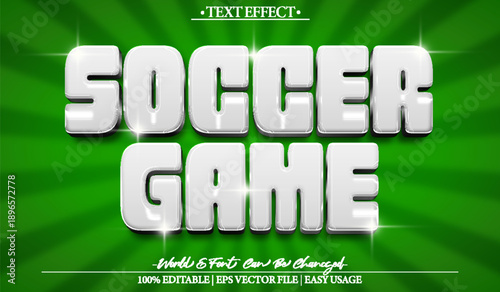  Soccer Football Match League Goal Vector Fully Editable Smart Object Text Effect