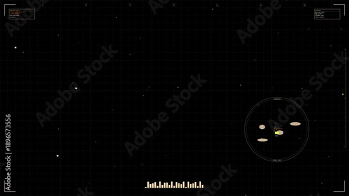 Wallpaper Mural Military hud interface animation for sci-fi war scenario showing star field and target tracking system Torontodigital.ca