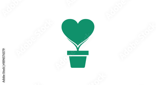 Green heart shaped plant icon.