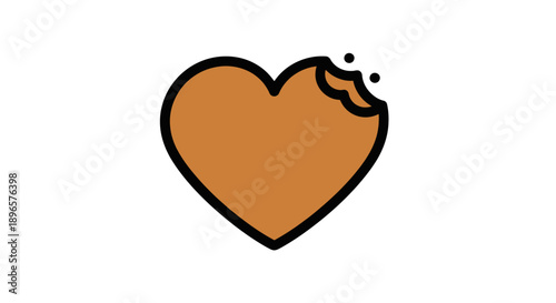 Brown heart symbol with smoke.
