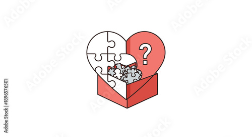 Heart Shaped Puzzle Box Symbol.