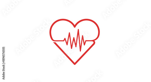 Medical Heartbeat Line Icon Symbol.