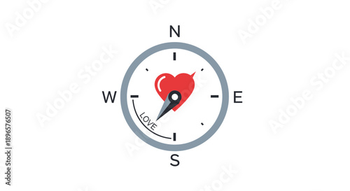 Compass with heart shaped needle tip.