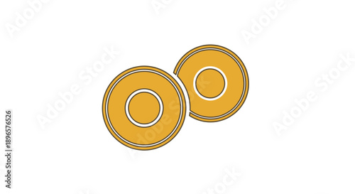 Two Yellow Coins Side by Side.