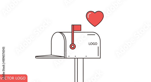 Mailbox with mail and heart symbol.