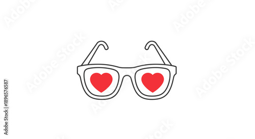 Colorful heart shaped sunglasses eyes.