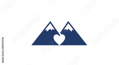 Heart Shape Between Two Mountains.