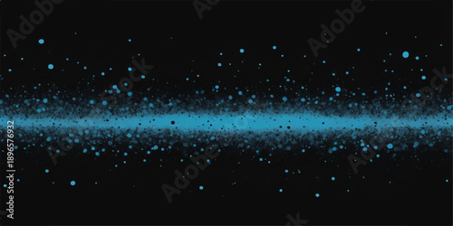 Abstract blue winter background design featuring water drops on glass with glowing night stars and bright holiday glitter particles