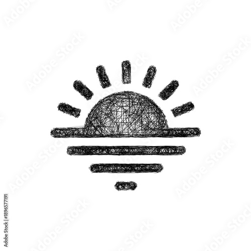 Sketch horizon line vision logo design