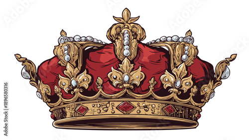 Royal Kings Crown Cartoon Illustration for Design Projects