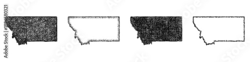 Sketch Montana map design set