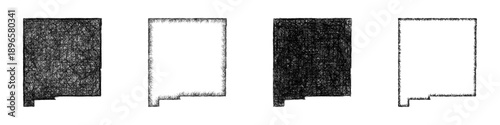 Sketch New Mexico map design set